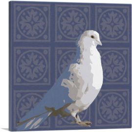 Modern White Dove Over Light Blue-1-Panel-18x18x1.5 Thick