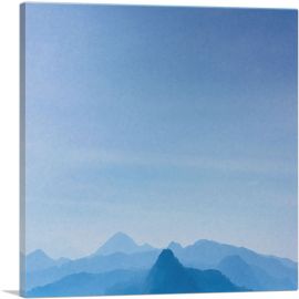 Modern Blue Sky and Mountains-1-Panel-18x18x1.5 Thick