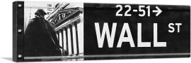 New York NYC Wall Street Sign-1-Panel-48x16x1.5 Thick