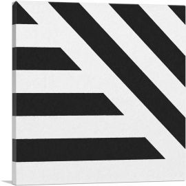 Black Stripes on White Background-1-Panel-36x36x1.5 Thick