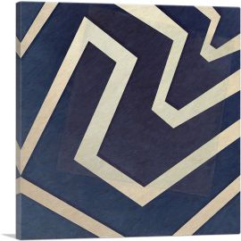 Navy Blue Square With Ivory Lines-1-Panel-26x26x.75 Thick