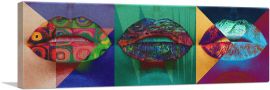 Colorful Modern Fine Art Lips-1-Panel-48x16x1.5 Thick