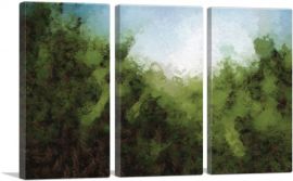 Green Forest Blue Skies Modern-3-Panels-90x60x1.5 Thick