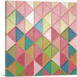 Pink Green Teal Yellow Triangles Modern