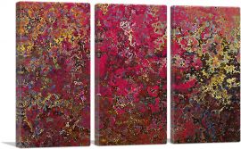 Pink Yellow Brown Splatter Modern-3-Panels-60x40x1.5 Thick