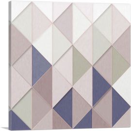 Purple White Tan Pink Triangles Modern-1-Panel-12x12x1.5 Thick