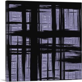 Black and Purple Lines Modern-1-Panel-18x18x1.5 Thick