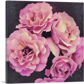 Pink Flowers Home decor-1-Panel-26x26x.75 Thick