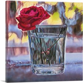 Rose Flower Drink Home decor-1-Panel-26x26x.75 Thick