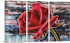 Rose Paint Home decor-3-Panels-60x40x1.5 Thick