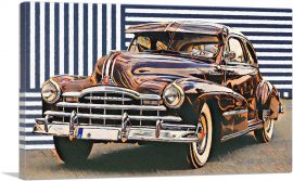 Stripes Vintage Pontiac Painted Home decor-1-Panel-26x18x1.5 Thick
