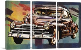 Vintage Pontiac Painted Home decor-3-Panels-90x60x1.5 Thick