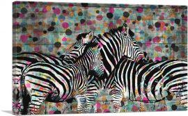 Zebras Modern Art Dots Home decor-1-Panel-18x12x1.5 Thick