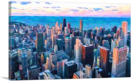 Chicago Illinois Cityscape Skyline with Blue Sky