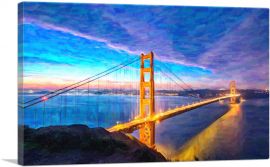 San Francisco California Golden Gate Bridge-1-Panel-12x8x.75 Thick
