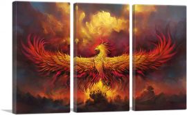 Fire Phoenix in Flight-3-Panels-90x60x1.5 Thick