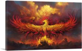 Fire Phoenix in Flight-1-Panel-40x26x1.5 Thick