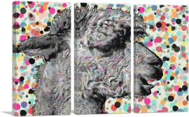 Alpaca On Colorful Art Pattern Home decor-3-Panels-60x40x1.5 Thick