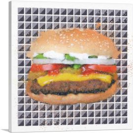 Burger Modern Art Home decor-1-Panel-12x12x1.5 Thick