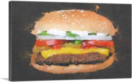 Burger Painting Home decor-1-Panel-18x12x1.5 Thick