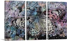 Butterfly Colorful Painting Home decor-3-Panels-60x40x1.5 Thick