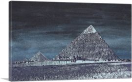 Cairo Pyramids Painting Home decor-1-Panel-26x18x1.5 Thick