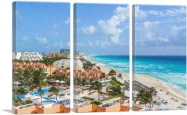 Cancun Painting Home decor-3-Panels-90x60x1.5 Thick