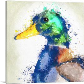 Colorful Duck Painting Home decor-1-Panel-26x26x.75 Thick