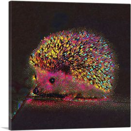 Colorful Hedgehog Home decor-1-Panel-18x18x1.5 Thick