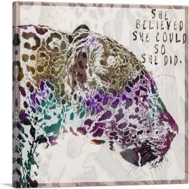 Colorful Leopard Home decor-1-Panel-12x12x1.5 Thick