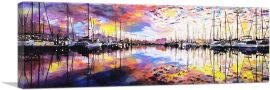 Colorful Yachts Vintage Pontiac Painted Home decor-1-Panel-60x20x1.5 Thick