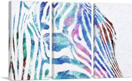Colorful Zebra Painted Home decor-3-Panels-90x60x1.5 Thick