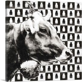 Cow On Milk Pattern Home decor-1-Panel-18x18x1.5 Thick