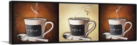 Cup Of Coffee Home Decor Panoramic-1-Panel-60x20x1.5 Thick