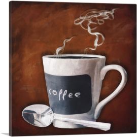 Cup Of Coffee Home Decor Square-1-Panel-36x36x1.5 Thick
