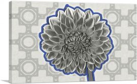 Dahlia Black And White And Color Outline Painting Home decor-1-Panel-26x18x1.5 Thick