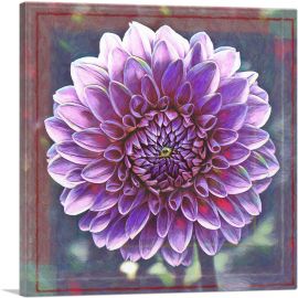 Dahlia Pink Flower Painting Home decor-1-Panel-18x18x1.5 Thick