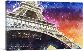 Eiffel Tower Purple Orange Home decor-1-Panel-60x40x1.5 Thick