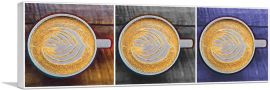Espresso Coffee Pattern Modern Art Painting Home Decor Panoramic-1-Panel-36x12x1.5 Thick