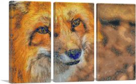Fox' Face Painting Home decor-3-Panels-60x40x1.5 Thick