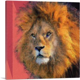 Lion Painting Home Decor Square-1-Panel-36x36x1.5 Thick