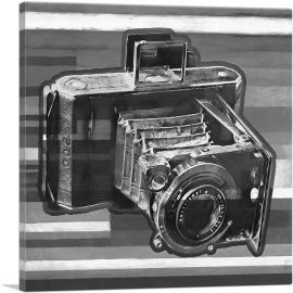 Old Camera Black And White Painting Home decor-1-Panel-18x18x1.5 Thick