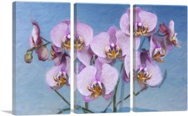 Orchids Painting Home decor-3-Panels-60x40x1.5 Thick