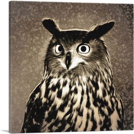 Owl Painting Home decor-1-Panel-18x18x1.5 Thick