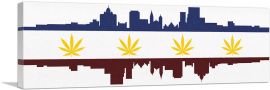 El Paso City Texas Flag Weed Leaf Pot Marijuana Cannabis-1-Panel-36x12x1.5 Thick