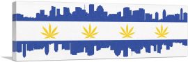 Houston City Texas Flag Weed Leaf Pot Marijuana Cannabis-1-Panel-36x12x1.5 Thick