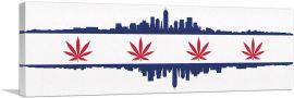 Indianapolis City Indiana Flag Weed Leaf Pot Marijuana Cannabis-1-Panel-48x16x1.5 Thick