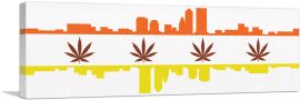 Jacksonville City Florida Flag Weed Leaf Pot Marijuana Cannabis-1-Panel-48x16x1.5 Thick