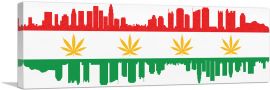 Los Angeles City California Flag Weed Leaf Pot Marijuana Cannabis-1-Panel-36x12x1.5 Thick