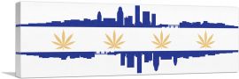 Louisville City Kentucky Flag Weed Leaf Pot Marijuana Cannabis-1-Panel-60x20x1.5 Thick